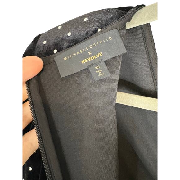 Michael Costello x REVOLVE Lulu Velvet Jumpsuit Embellished Party Holiday NYE XS - Picture 7 of 8